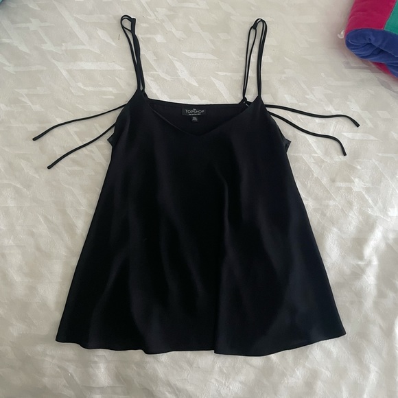 Topshop Black Crop Tank Top - Picture 1 of 8